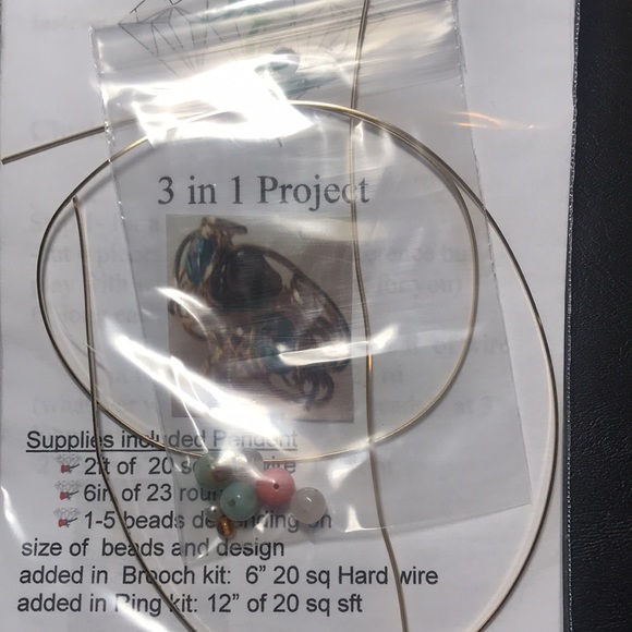 Kit-jewellery make your own wire wrapping-Ring/pendant/pin-you decide 3in 1 - Picture 2 of 5